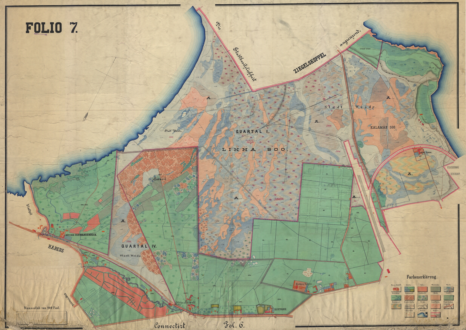 TLA 149 5 1415 Folio 7 Stadt Weide. Hofchen Schwarzenbeck Seewald Lichtfabrik Grabbysch Ziegelei 1880 1882 autor Friedrich Eurich